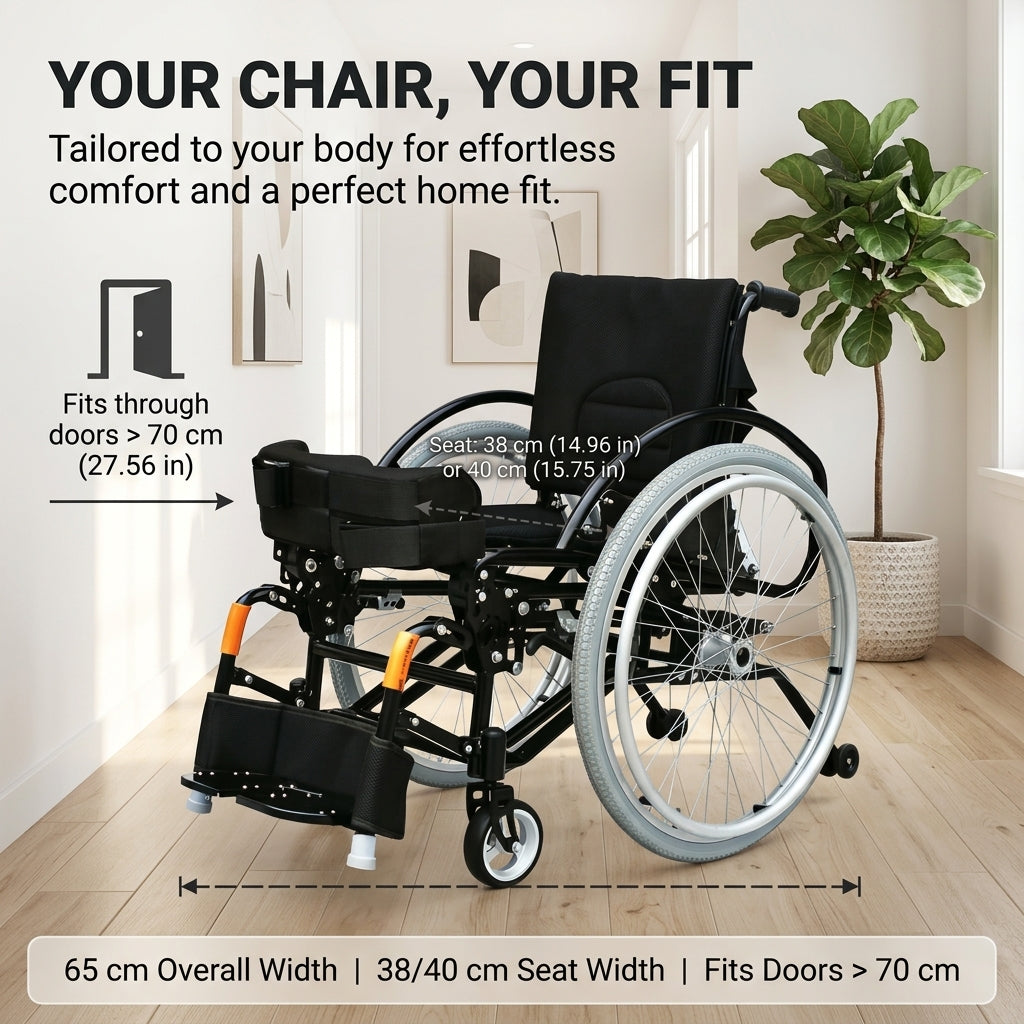 Manual Standing Wheelchair for Paraplegia | Upper-Body Operated Stand-Up Mobility Aid, 280lbs Capacity, Custom Fit
