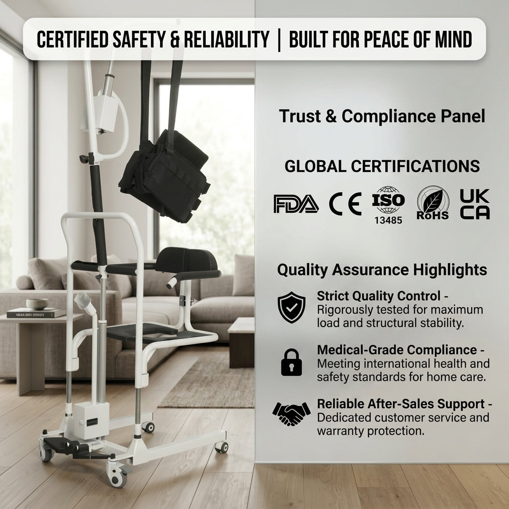 Dual-Motor Electric Lift Transfer Chair for Semi-Paralyzed & Non-Ambulatory Seniors, Bed & Toilet Mobility Aid