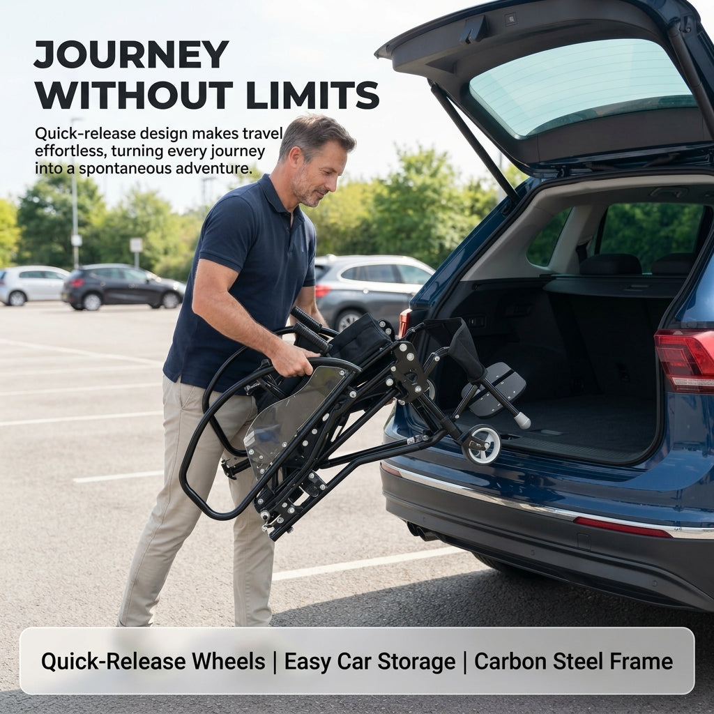 Manual Standing Wheelchair for Paraplegia | Upper-Body Operated Stand-Up Mobility Aid, 280lbs Capacity, Custom Fit